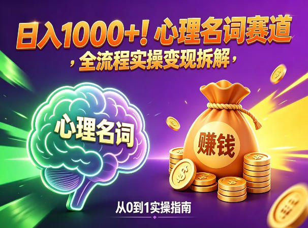 【2026.04.08】心理赛道掘金指南：新手零基础入门，全流程拆解日入过千项目-