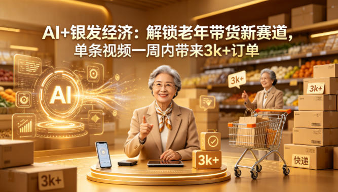 AI+银发经济:解锁老年带货新赛道,单条视频一周内带来3k+订单