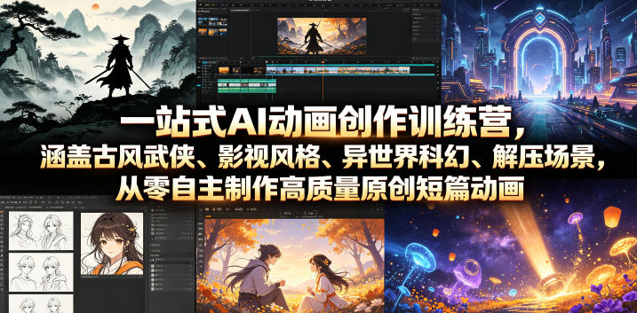 【2026.07.01】零基础也能做动画！一站式AI训练营，轻松创作古风武侠、影视大片、科幻世界与解压场景-