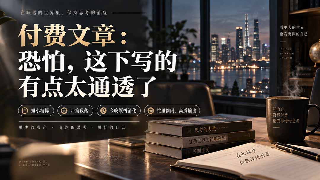 【2026.09.08】灏泽付费精选:这一篇,恐怕把话都说透了-