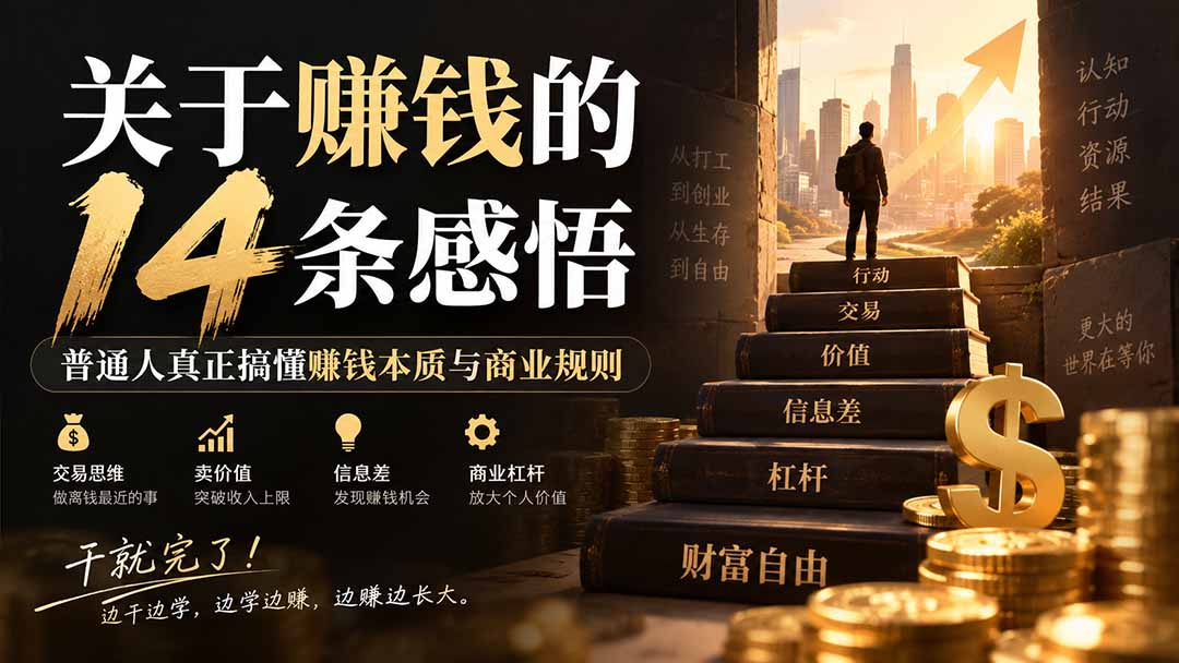 【2026.09.11】揭秘赚钱真相:14条商业法则助你突破财富瓶颈-