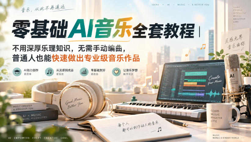 【2026.09.13】零基础也能玩转AI音乐！无需乐理、免编曲，普通人轻松创作专业级作品-