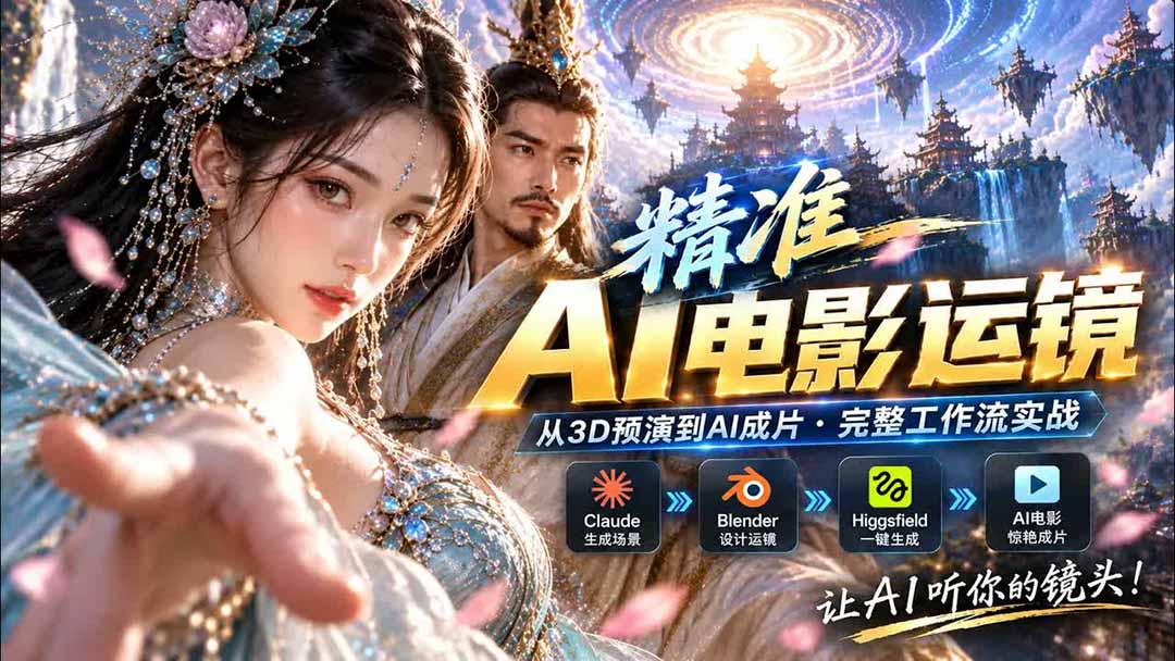 【2026.09.16】AI视频运镜不再难！Claude、Blender与Higgsfield免费插件实测体验-