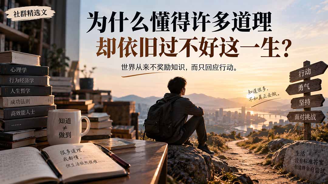 【2026.09.15】社群精华：为何明白众多道理，却仍难以过好此生？-