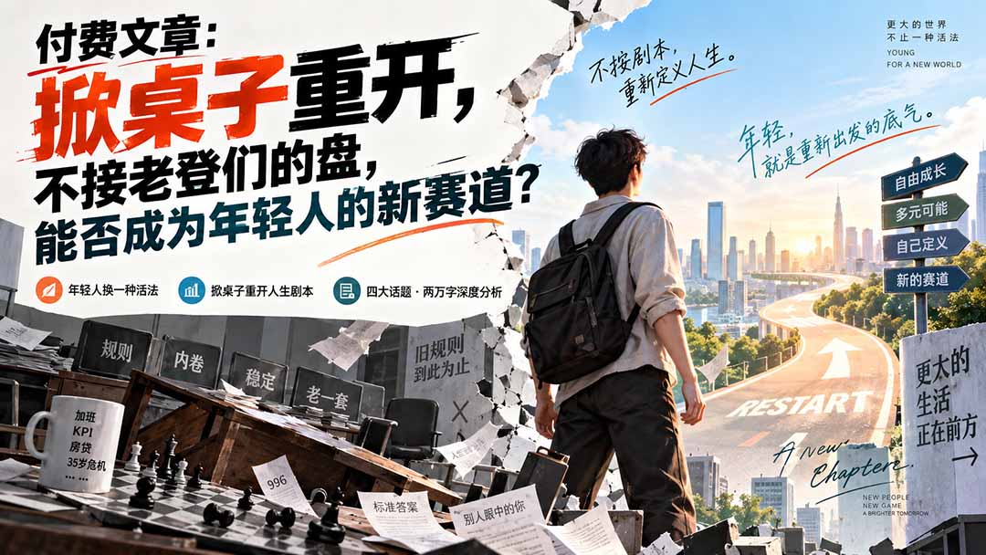 【2026.09.20】付费文章：年轻人掀桌重启，拒绝接盘老一代，能否开辟全新赛道？-