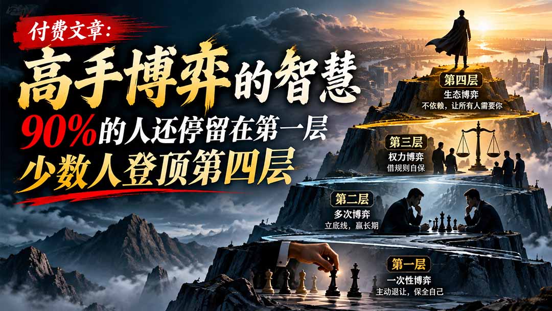 【2026.09.24】付费文章:博弈高手的智慧,90%的人只看到第一层,少数人已站上第四层-